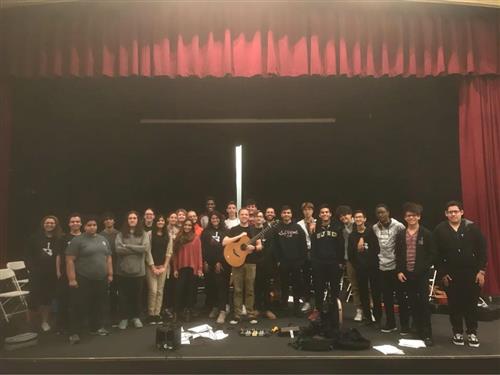 Trevor Gordon Hall gives workshop to BHS Guitar 2 & 3 classes. 