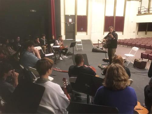 Trevor Gordon Hall gives workshop to BHS Guitar 2 & 3 classes. 
