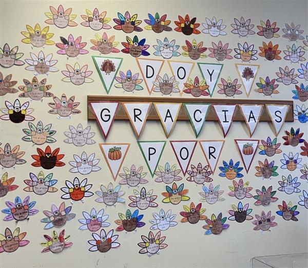 Spanish Class Gratitude Turkeys